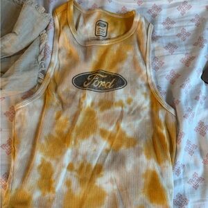 Ford Yellow Tie-Dye Tank Top